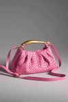 By Anthropologie Asymmetrical Hardware Woven Satchel In Pink