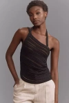 By Anthropologie Asymmetrical Sweater Tank In Black