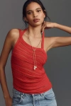 By Anthropologie Asymmetrical Sweater Tank In Red