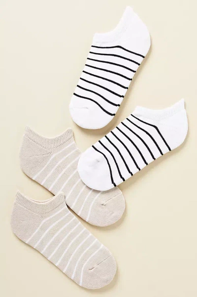 By Anthropologie Athletic Stripe Ankle Socks, Set Of 2
