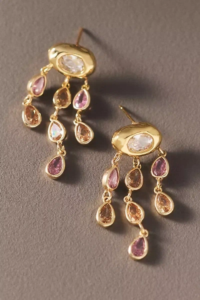 By Anthropologie Aurora Blush Cascade Earrings In Green