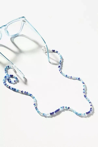 By Anthropologie Azure Beaded Sunglasses Chain In Blue