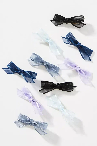 By Anthropologie Baby Chiffon Bows, Set Of 10 In Blue