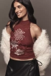 By Anthropologie Backless Mock-neck Tank Top In Purple