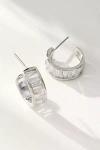 By Anthropologie Baguette Huggie Earrings In Silver