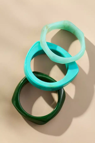 By Anthropologie Bangle Bracelets, Set Of 3 In Blue