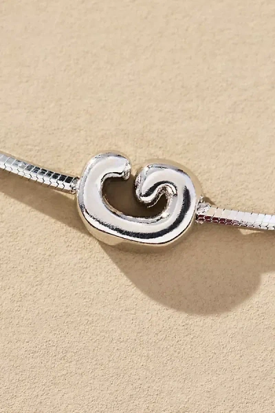 By Anthropologie Barely There Bubble Monogram Necklace In Metallic
