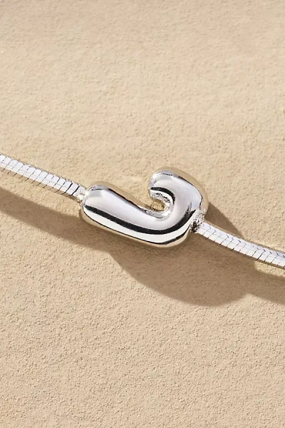 By Anthropologie Barely There Bubble Monogram Necklace In Metallic