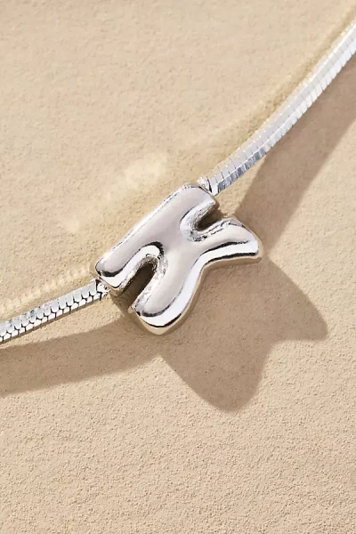 By Anthropologie Barely There Bubble Monogram Necklace In Metallic
