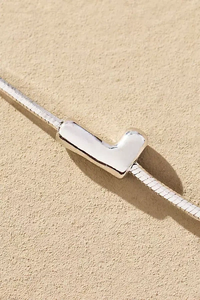 By Anthropologie Barely There Bubble Monogram Necklace In Metallic