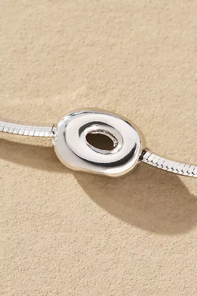 By Anthropologie Barely There Bubble Monogram Necklace In Metallic