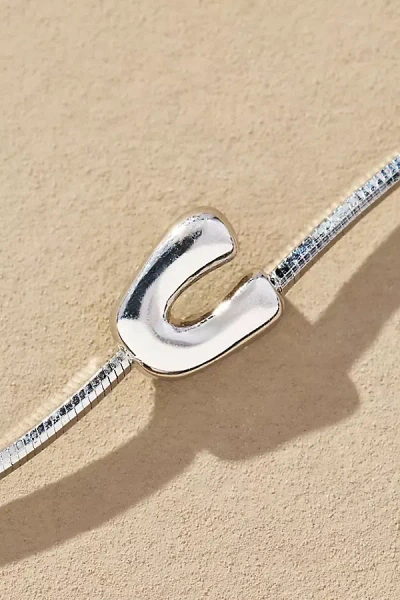 By Anthropologie Barely There Bubble Monogram Necklace In Metallic