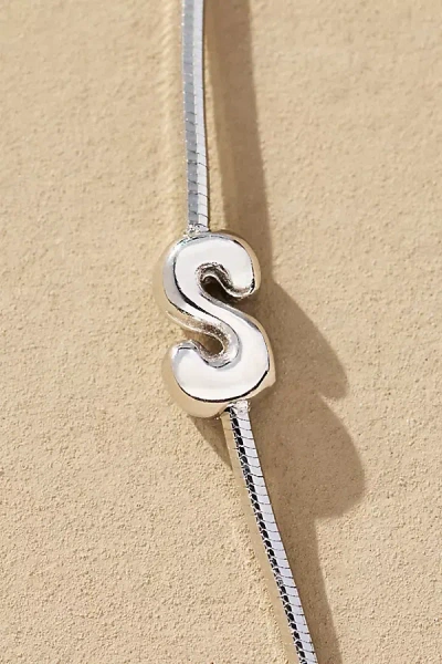 By Anthropologie Barely There Bubble Monogram Necklace In Metallic