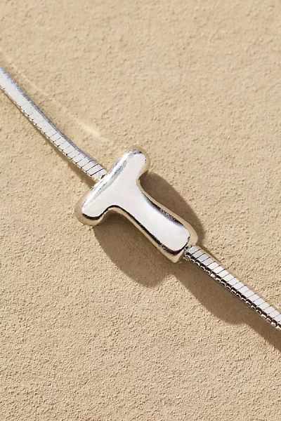 By Anthropologie Barely There Bubble Monogram Necklace In Metallic