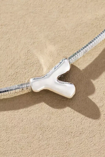 By Anthropologie Barely There Bubble Monogram Necklace In Metallic
