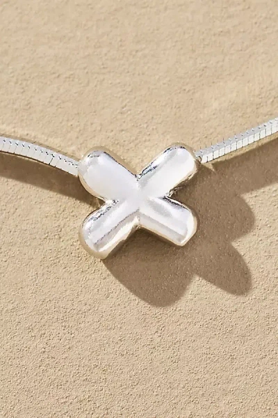 By Anthropologie Barely There Bubble Monogram Necklace In Metallic