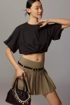 By Anthropologie Batwing Bubble Cropped T-shirt In Black