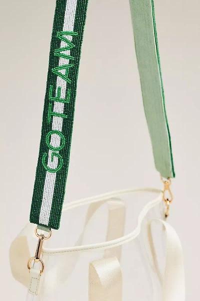 By Anthropologie Beaded Bag Strap In Green