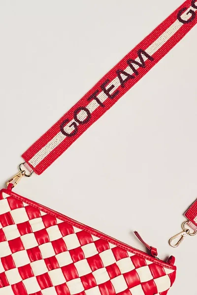 By Anthropologie Beaded Bag Strap In Red