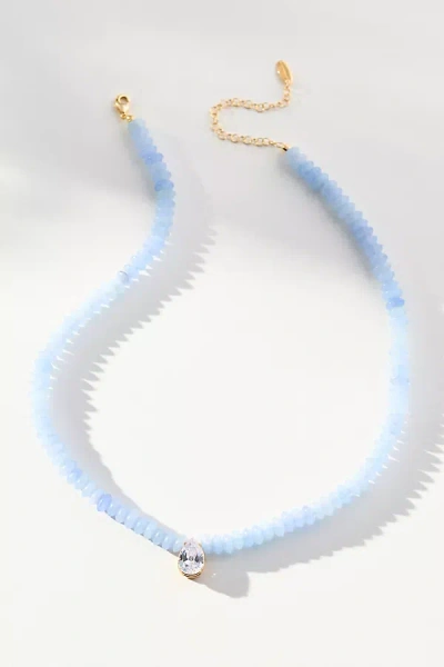By Anthropologie Beaded Birthstone Necklace In Blue