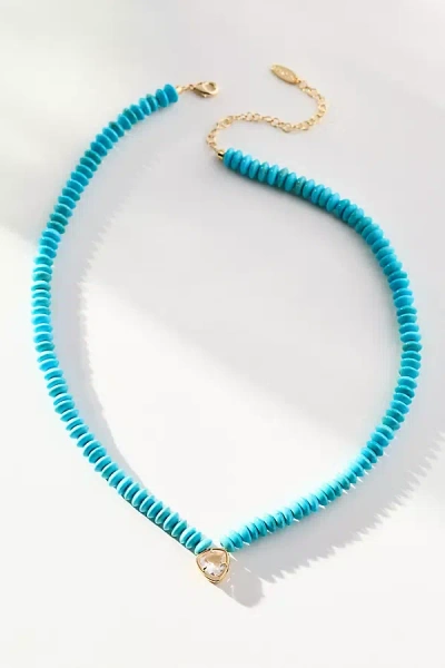By Anthropologie Beaded Birthstone Necklace In Blue