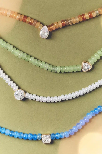 By Anthropologie Beaded Birthstone Necklace In Multi