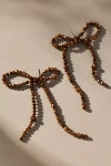 By Anthropologie Beaded Bow Statement Earrings In Brown