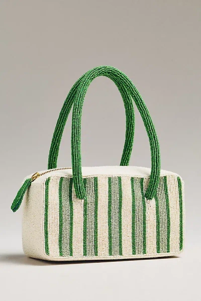 By Anthropologie Beaded Box-shaped Bag In Green