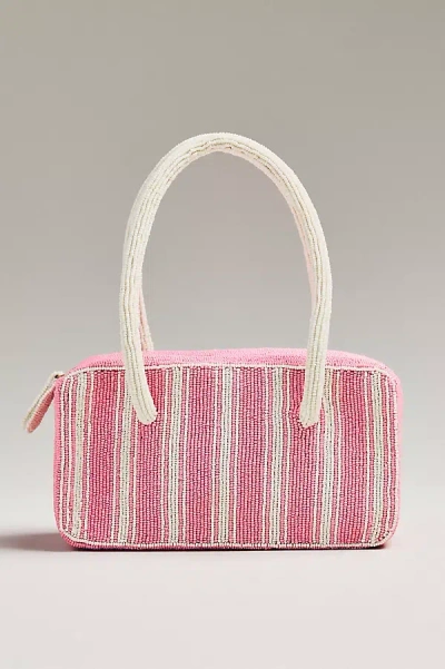 By Anthropologie Beaded Box-shaped Bag In Pink