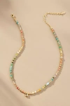 By Anthropologie Beaded Bubble Letter Lowercase Monogram Necklace In Gold