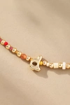 By Anthropologie Beaded Bubble Letter Lowercase Monogram Necklace In Multi