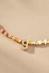 By Anthropologie Beaded Bubble Letter Lowercase Monogram Necklace In Multi