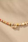 By Anthropologie Beaded Bubble Letter Lowercase Monogram Necklace In Alphabet