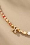 By Anthropologie Beaded Bubble Letter Lowercase Monogram Necklace In Alphabet