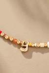 By Anthropologie Beaded Bubble Letter Lowercase Monogram Necklace In Alphabet