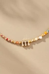 By Anthropologie Beaded Bubble Letter Lowercase Monogram Necklace In Alphabet