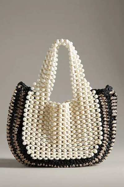 By Anthropologie Beaded Cabana Tote Bag In Multi