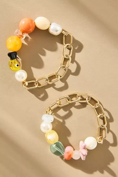 By Anthropologie Beaded Camp Bracelets, Set Of 2