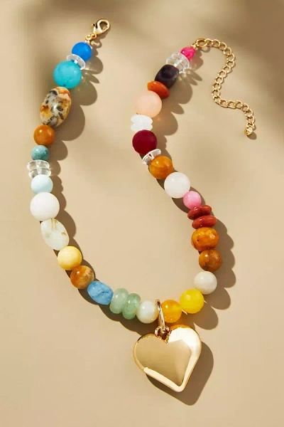 By Anthropologie Beaded Camp Icon Necklace In Multi