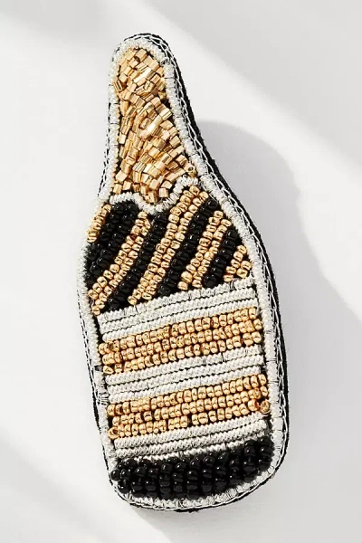 By Anthropologie Beaded Champagne Brooch In Multi
