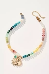 By Anthropologie Beaded Charm Cluster Necklace In Multicolor