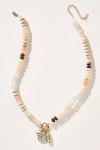 By Anthropologie Beaded Charm Cluster Necklace In White