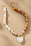 By Anthropologie Beaded Charm Necklace In Beige