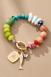 By Anthropologie Beaded Charm Stretch Bracelet In Green