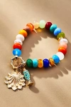 By Anthropologie Beaded Charm Stretch Bracelet In Multicolor