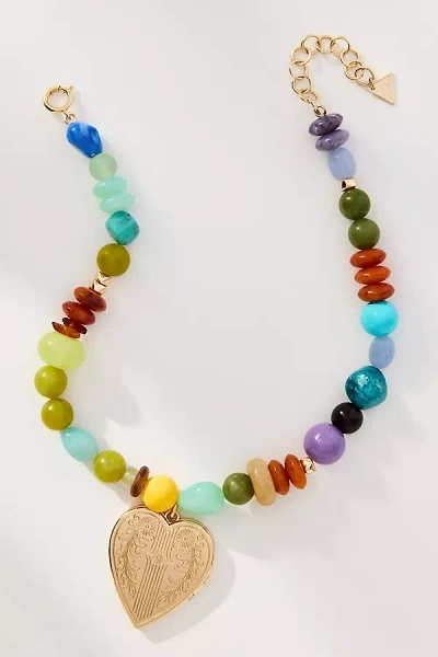 By Anthropologie Beaded Cluster Charm Necklace