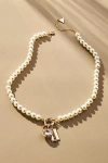 By Anthropologie Beaded Cluster Charm Necklace In White
