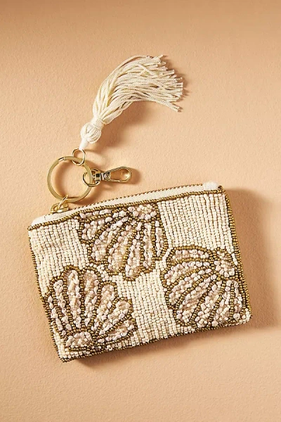 By Anthropologie Beaded Coin Purse: Summer Edition In White