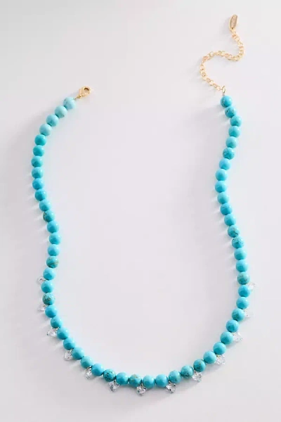 By Anthropologie Beaded Crystal Necklace In Blue
