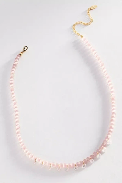 By Anthropologie Beaded Crystal Necklace In Purple
